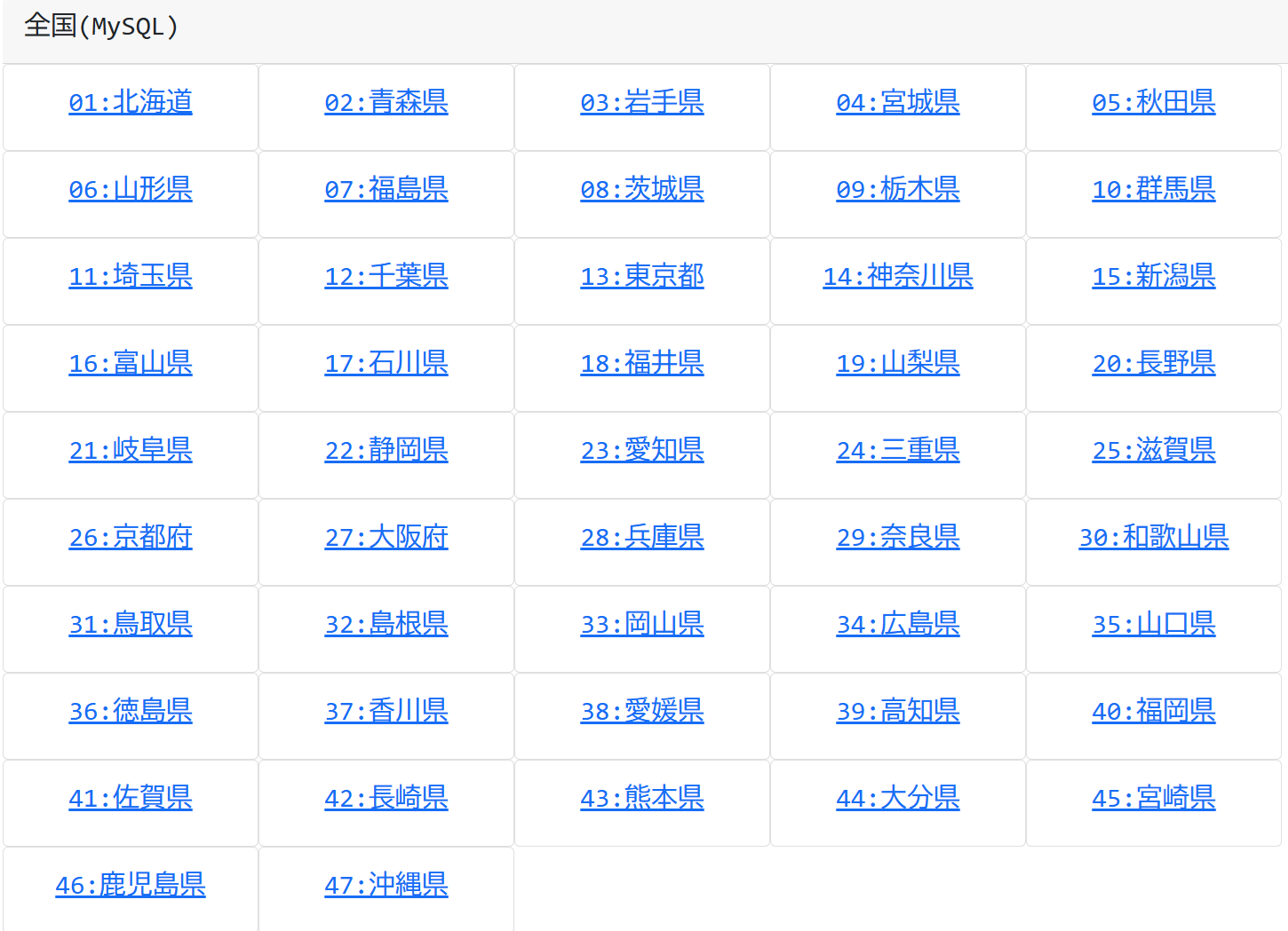 郵便番号情報検索